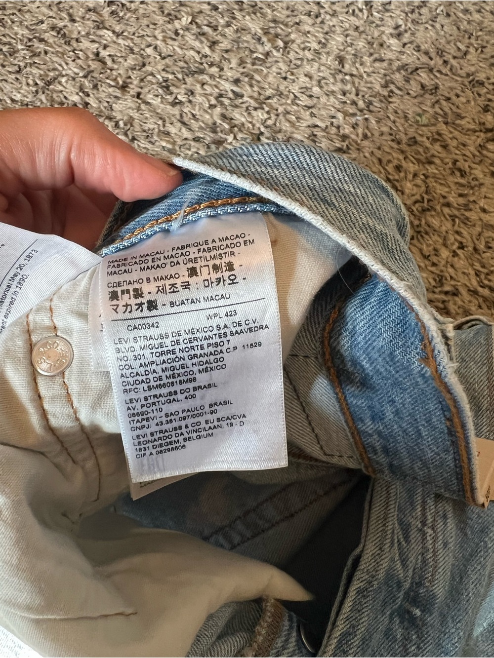 Levi's Light Blue Distressed Cutoff Jean Shorts - Picture 5 of 7